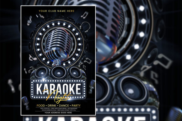 Black Karaoke Night Poster Template: A Bold Design for Any Event