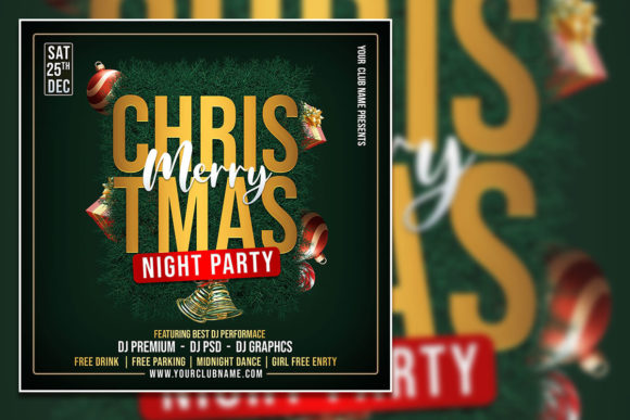 Designing a Festive Christmas Night Party Social Media Post