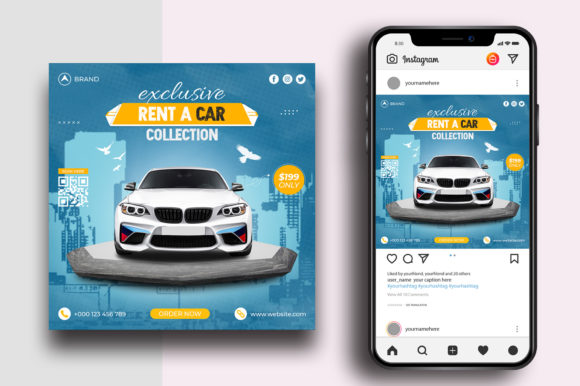 Drive Engagement: Your Go-To Rent A Car Social Media Post Template