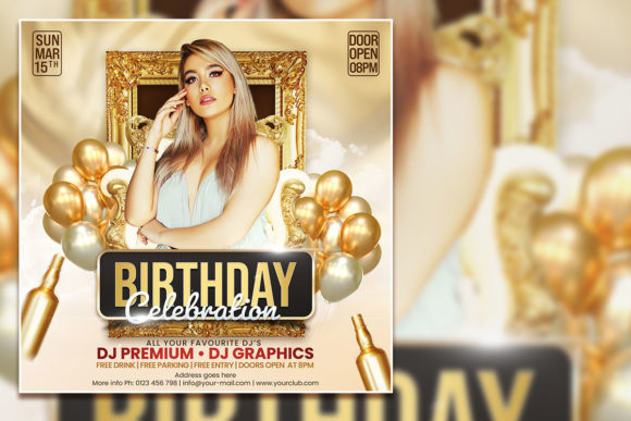 Gold Style Birthday Social Media Post: Celebrate in Style